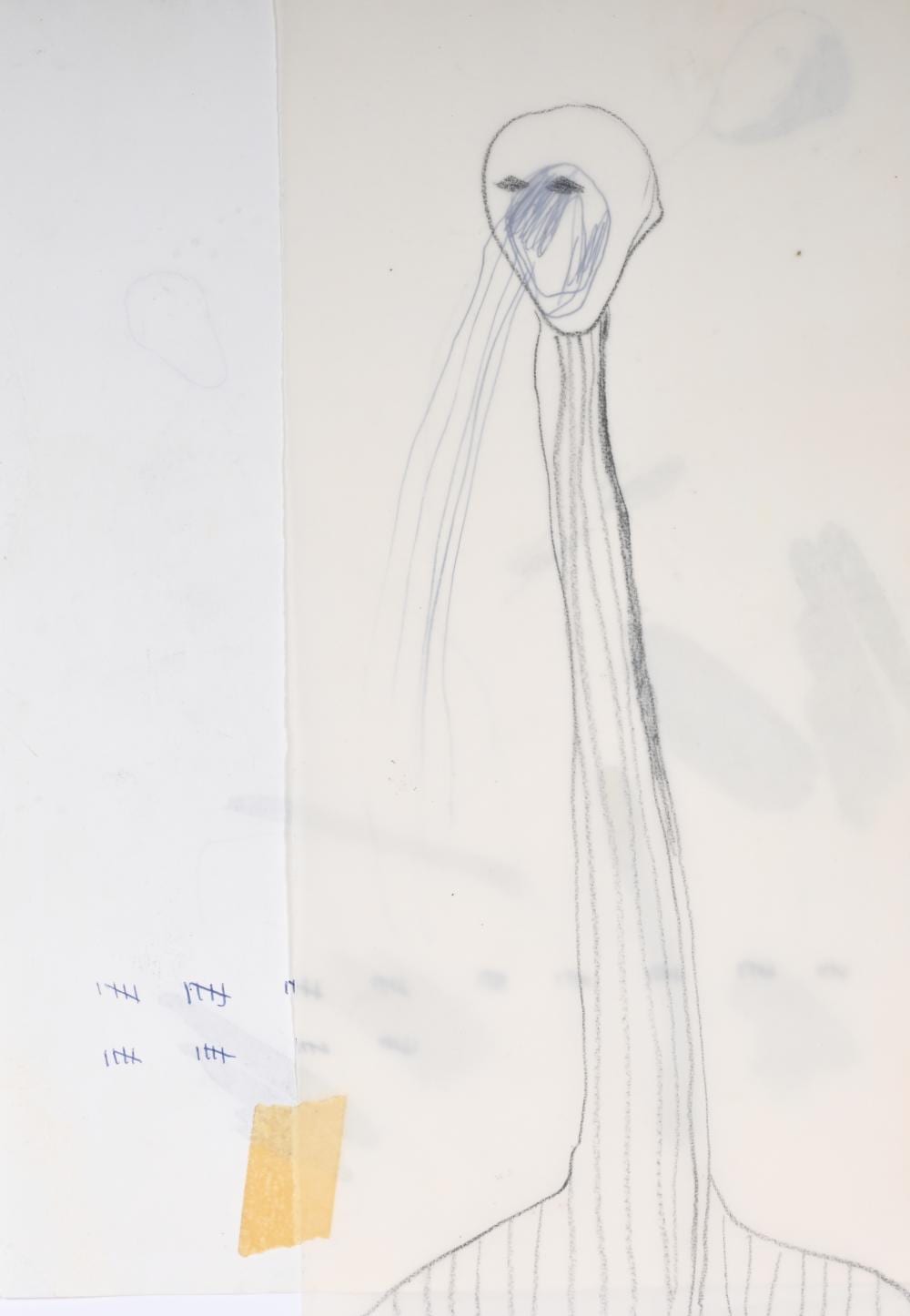 Ronny Delrue comparable auction result: ronny delrue 1957 mixed media pencil biro and collage untitled monogrammed and dated r d 99