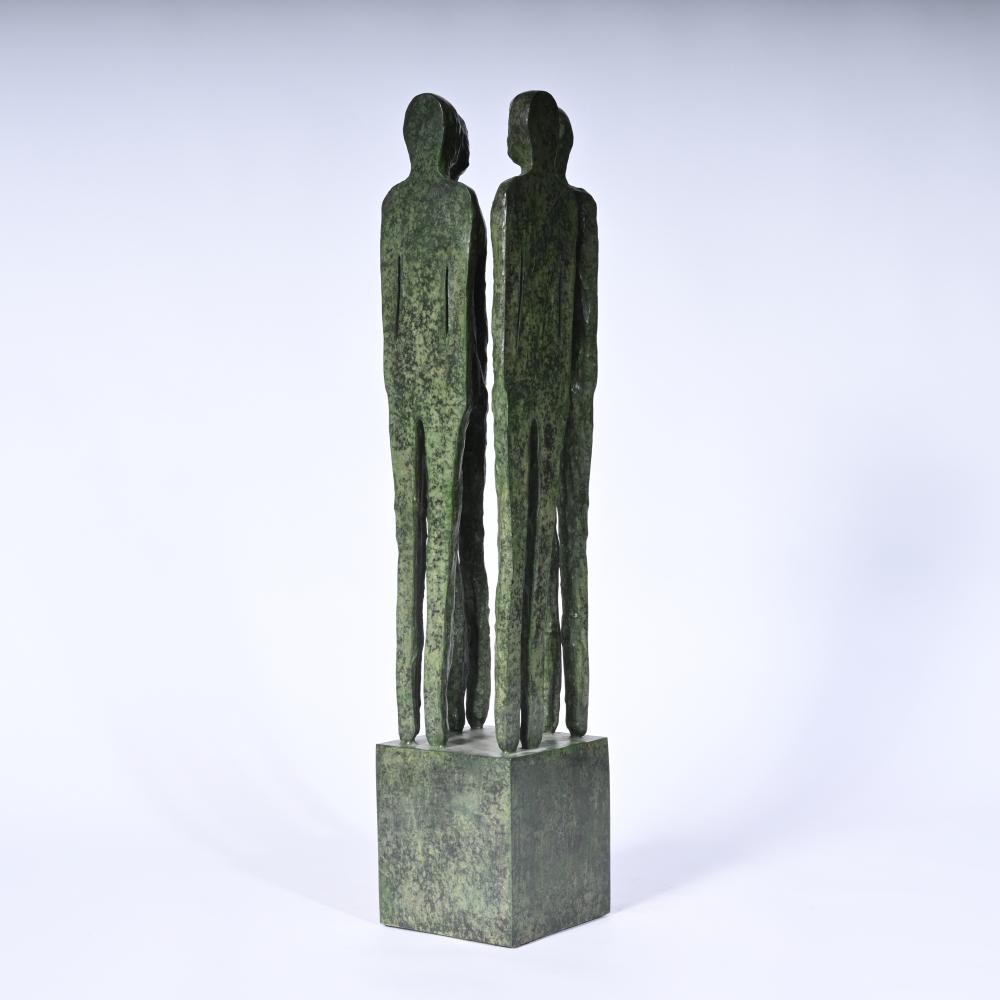 Ann Vrielinck comparable auction result: ann vrielinck 1966 green patinated bronze sculpture whispering