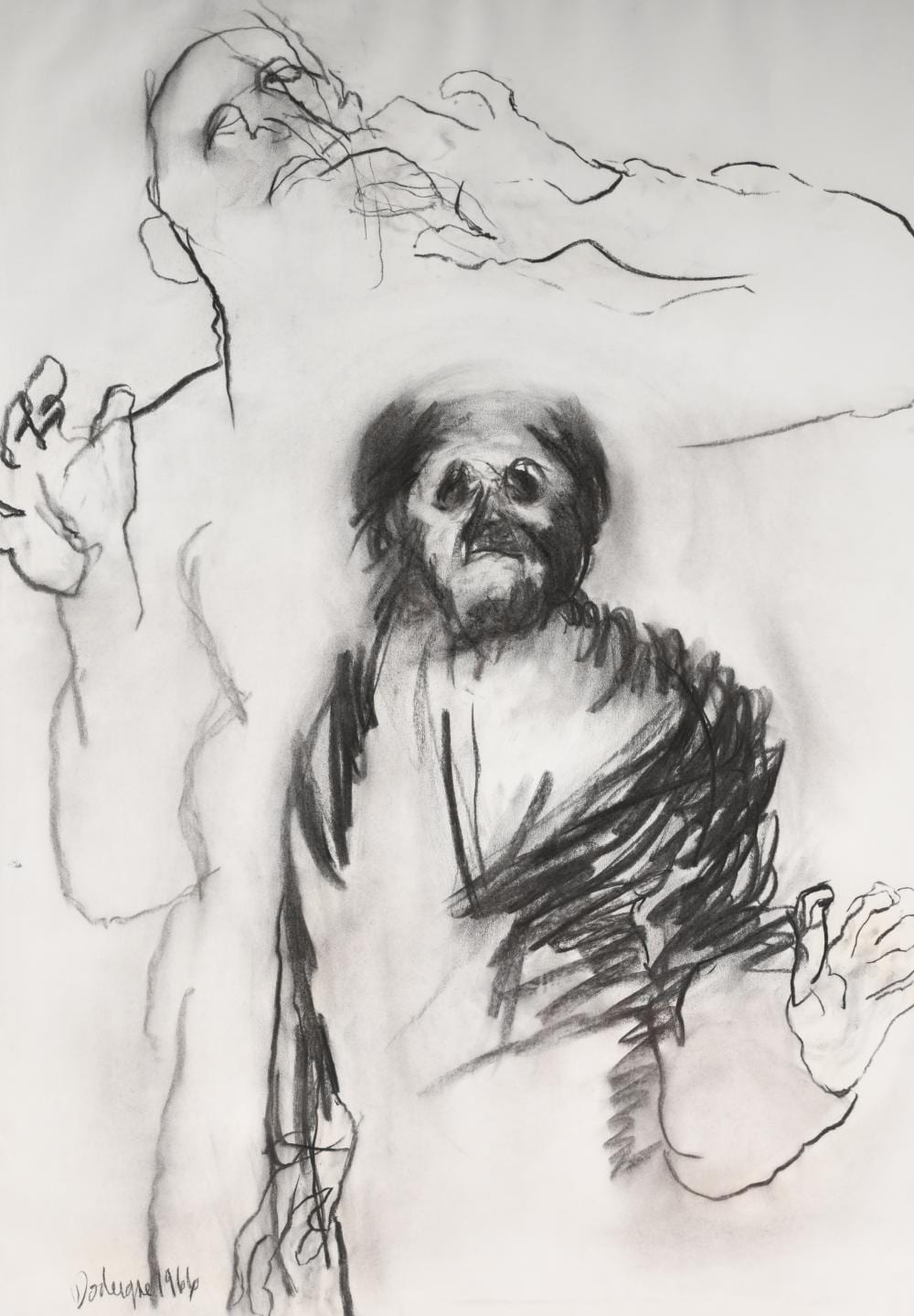 Eugène Dodeigne comparable auction result: eug ne dodeigne 1923 2015 charcoal drawing of two figures signed and dated 1966