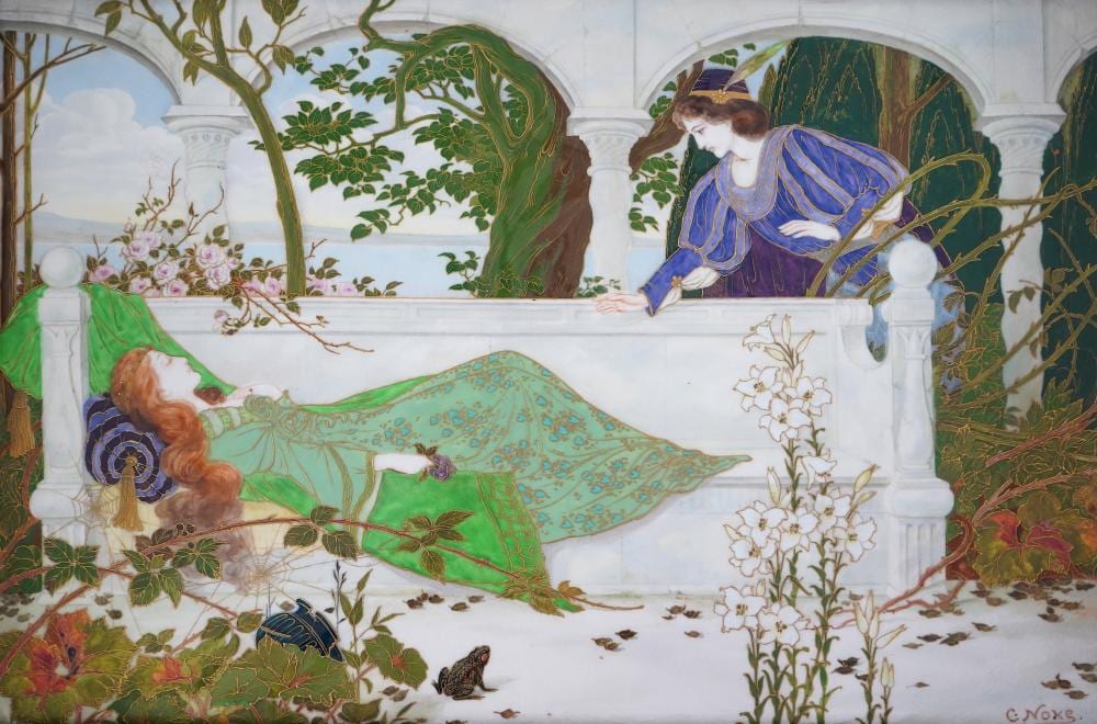 Charles Noke comparable auction result: charles noke 1858 1941 and william g hodkinson 1880 1920 for royal doulton an impressive pre raphaelite style plaque