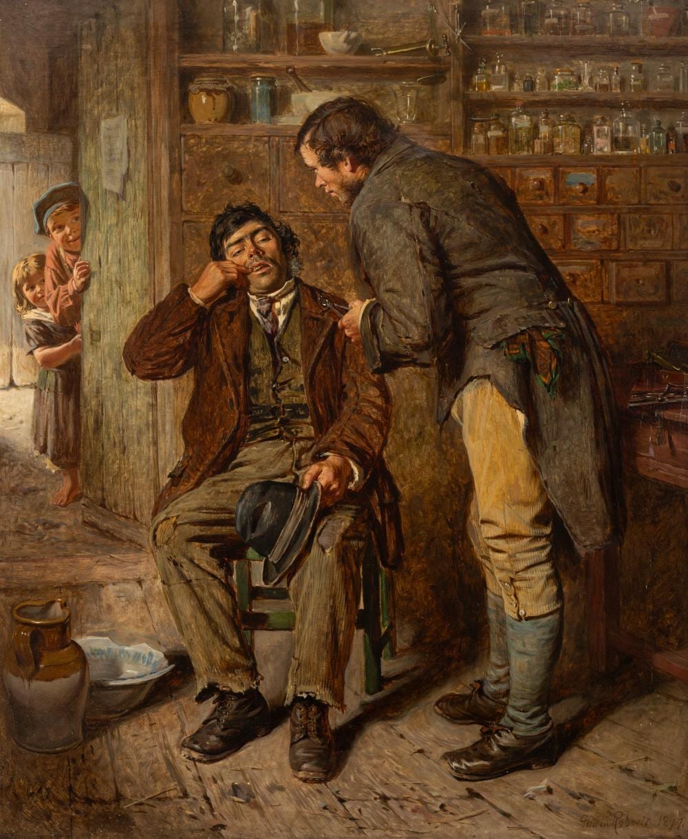Edwin Roberts comparable auction result: edwin thomas roberts 1840 1917 the irish dentist 1877 oil on canvas 86 x 71cm 33 x 28 signed and dated 1877 provenance robert james hayhurst collection