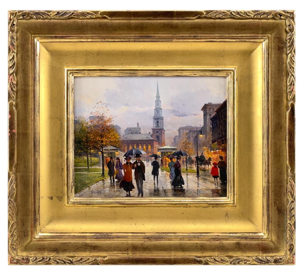 Detlev Nitschke comparable auction result: detlev nitschke boston commons oil on board