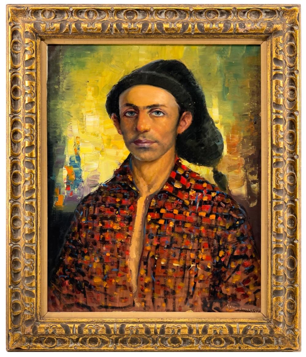 Augusto Gomes Martins comparable auction result: augusto gomes martins pescador de nazare oil on canvas