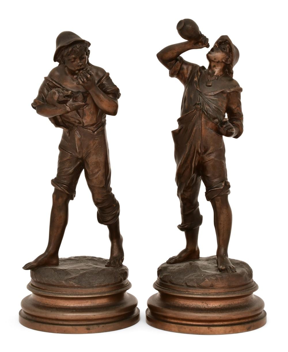 Auguste Louis Lalouette comparable auction result: auguste louis lalouette french 1826 1883 two sculptures of a man and woman retailed by tiffany co