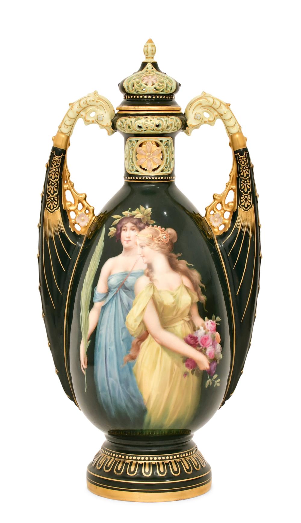 ernst wahliss 1837 1900 porcelain covered urn · Fontaine's Auction Gallery · 2025-09-28 Ernst Wahliss comparable auction result: ernst wahliss 1837 1900 porcelain covered urn