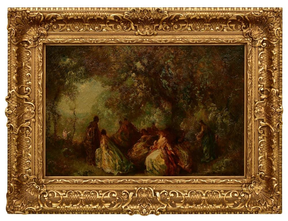 Frederick Ballard Williams comparable auction result: frederick ballard williams american 1871 1956 garden scene with figures