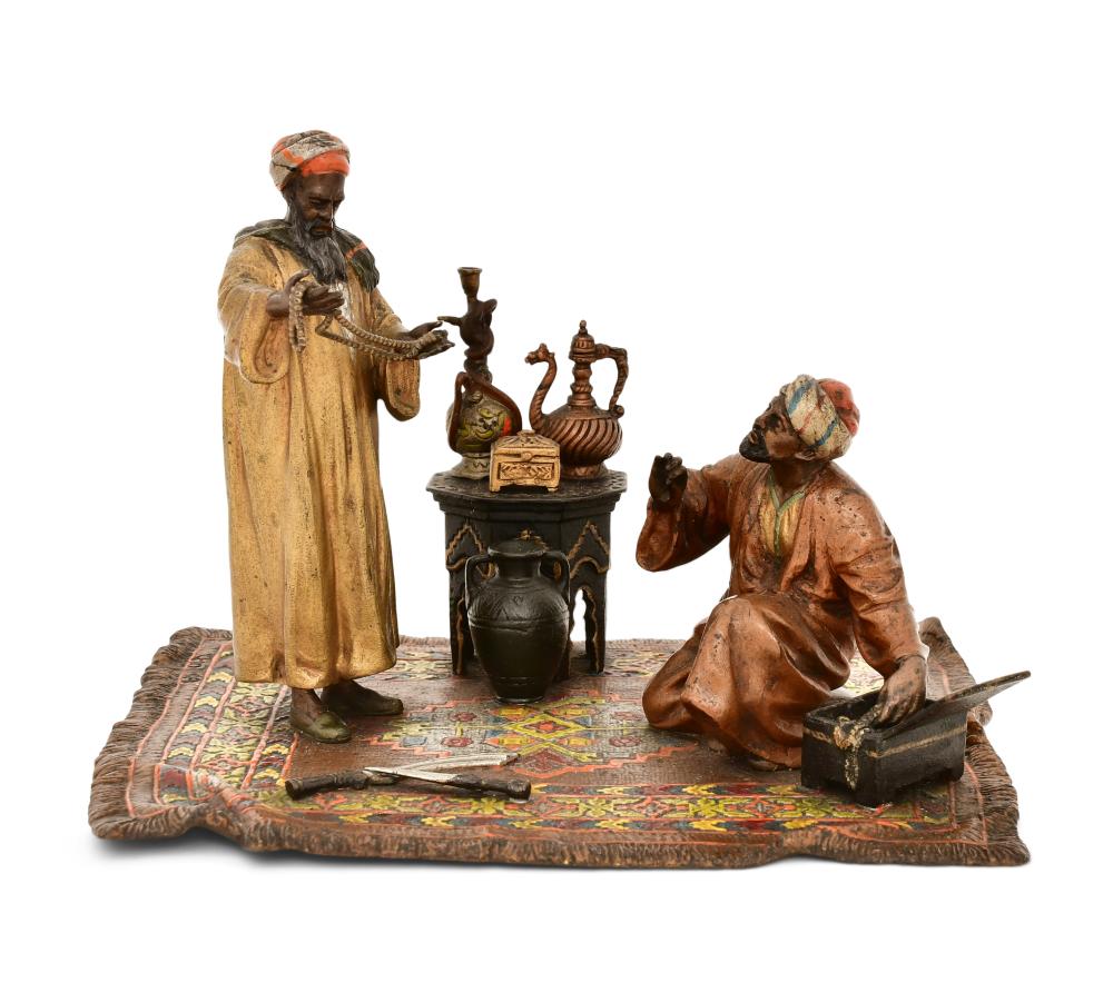 A. Chotka comparable auction result: anton chotka austrian 1881 1955 orientalist sculpture of rug merchants