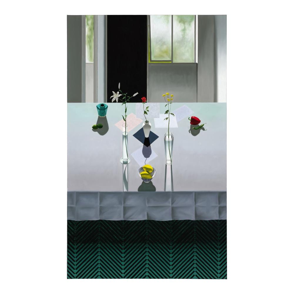 Bruce Joel Cohen comparable auction result: bruce cohen b 1953 interior of studio with green and black floor 1983