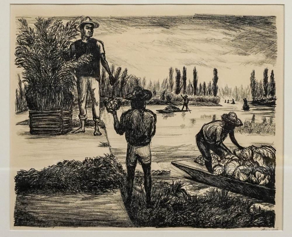 Arturo Garcia Bustos comparable auction result: arturo garcia bustos mexican 1926 2017 peasants of tlahuac lithograph signed l r frame 18 x 20 1 4 in 45 7 x 51 4 cm