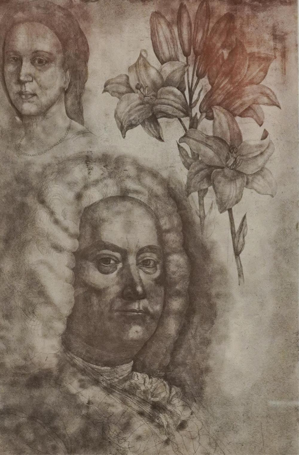 Jirí Anderle comparable auction result: jir anderle czech b 1936 vivace gf handel etching and aquatint in color frame 33 x 26 in 83 8 x 66 cm