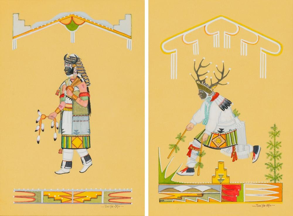 Romando Vigil comparable auction result: romando vigil 2 buffalo mother deer dance