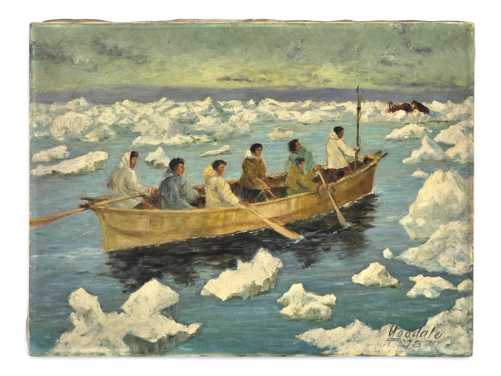 Harvey Goodale comparable auction result: harvey goodale original oil painting of walrus hunters