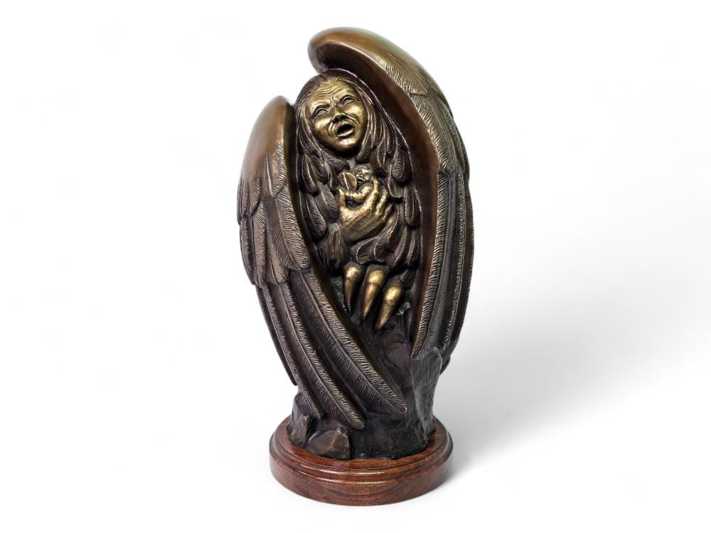Mary Regat comparable auction result: jacques mary regat eagle mother bronze sculpture