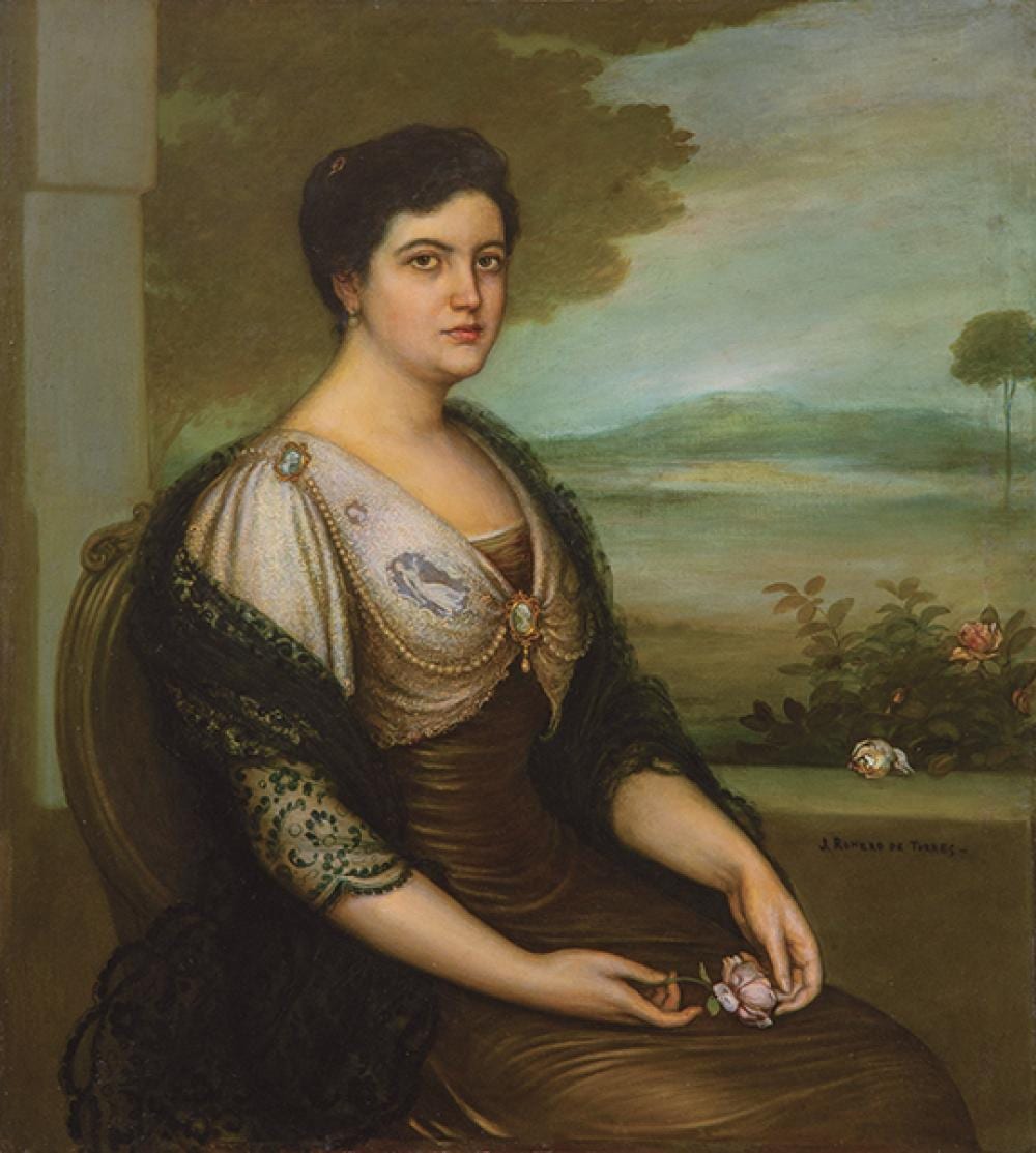 julio romero de torres portrait of maria paz su rez guanes of the borbolla · Subastas Segre · 2025-09-16 Julio Romero de Torres comparable auction result: julio romero de torres portrait of maria paz su rez guanes of the borbolla