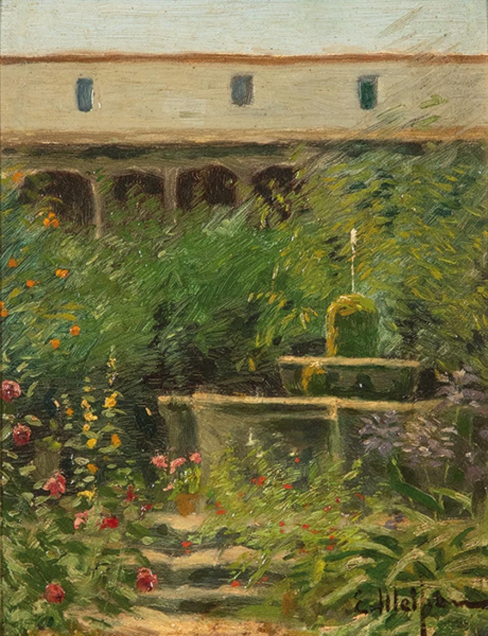 Eliseo Meifren y Roig comparable auction result: eliseo meifr n garden with fountain