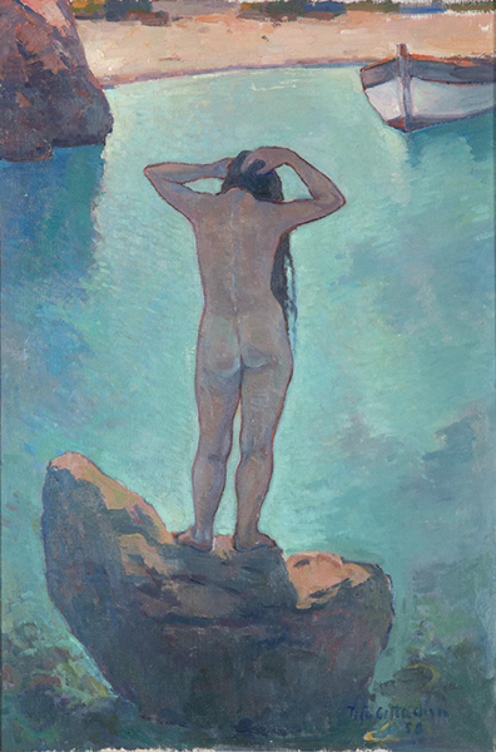 Tito Cittadini comparable auction result: tito cittadini nude in front of the sea