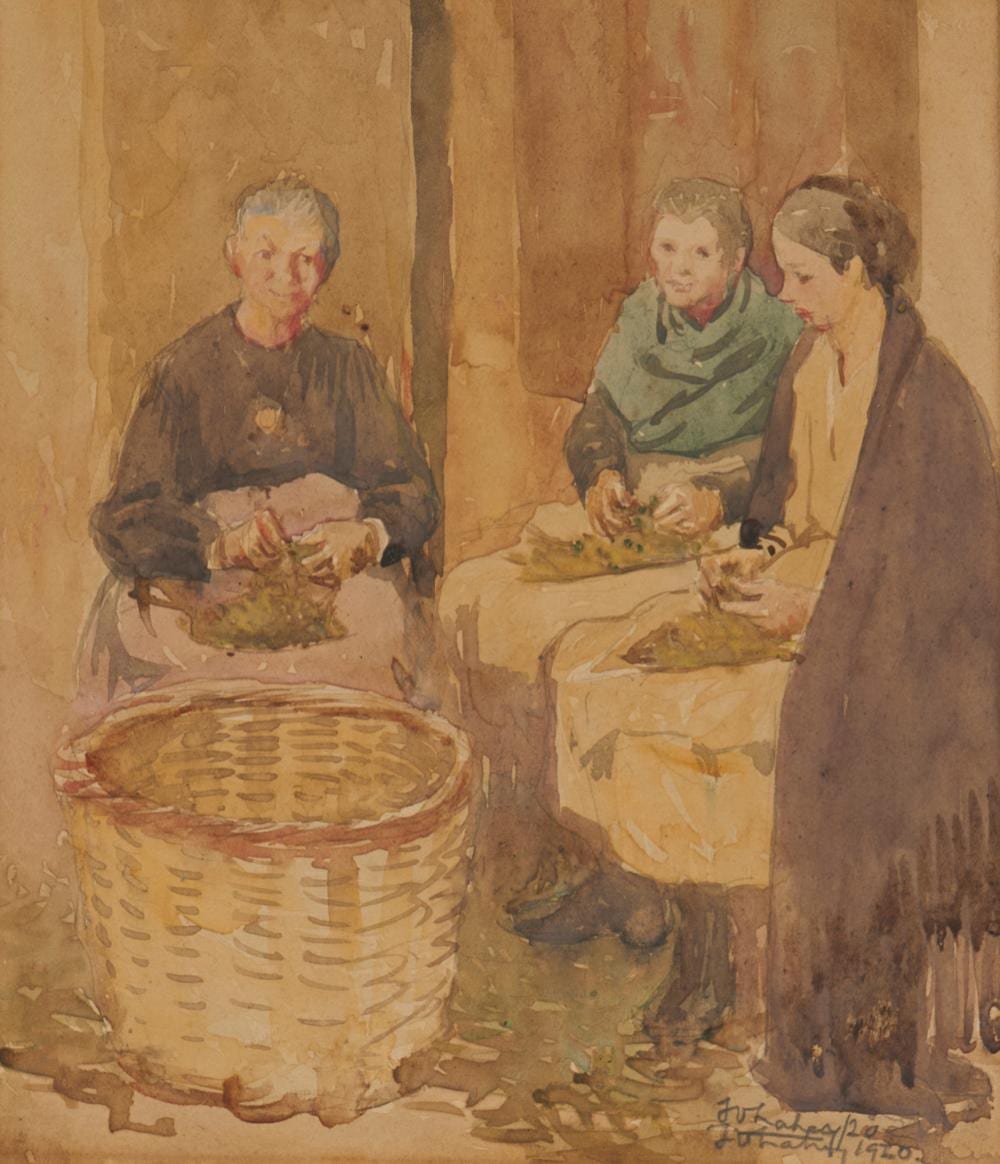 Vida Lahey comparable auction result: vida lahey 1882 1968 washer women 1920 watercolour and pencil on paper 22 x 19cm