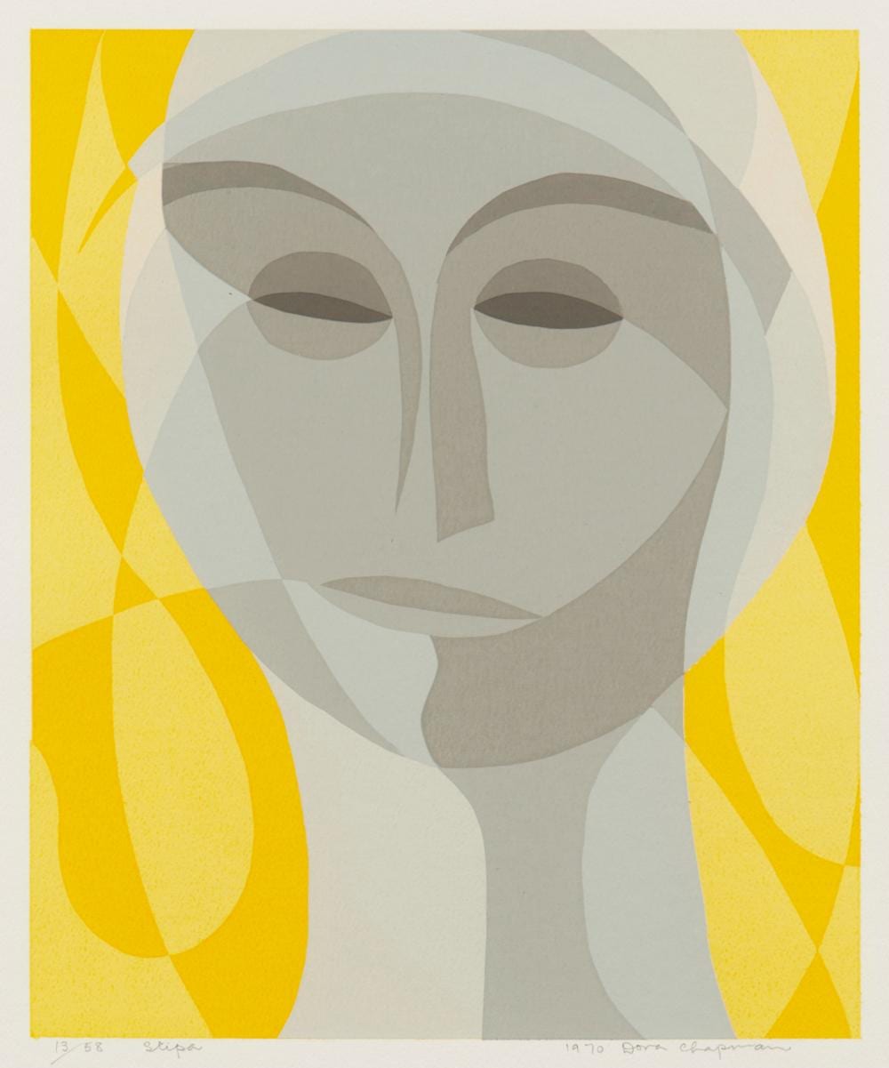 Dora Chapman comparable auction result: dora chapman 1911 1995 stipa 1970 screenprint ed 13 58 28 x 22 5cm
