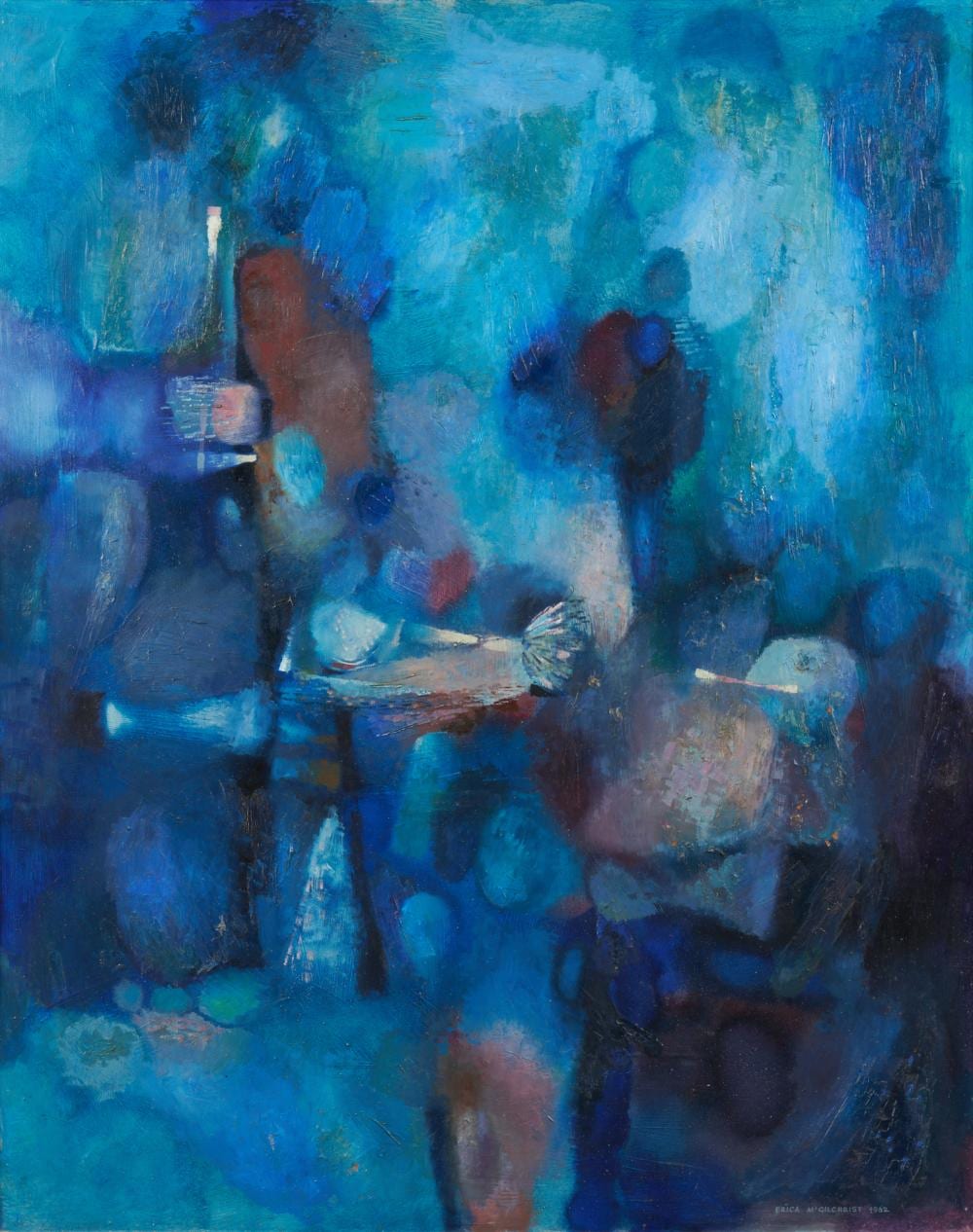 Erica McGilchrist comparable auction result: erica mcgilchrist 1926 2014 moon zone sigh 1962 oil on board 125 x 100cm