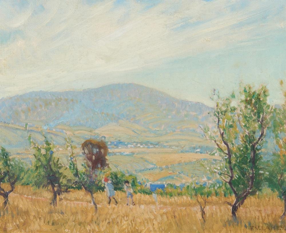 Vida Lahey comparable auction result: vida lahey 1882 1968 summer afternoon near hobart c 1926 oil on canvasboard 31 x 37 5cm