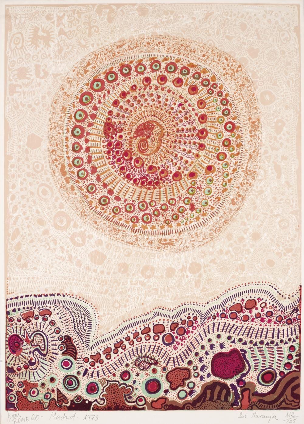 juan romero orange sun · Duran Arte y Subastas · 2025-09-23 Juan (1932) Romero comparable auction result: juan romero orange sun