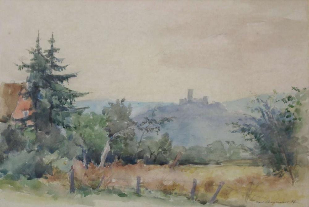Karl Dörrbecker comparable auction result: karl d rrbecker 1894 1983 blick auf k nigstein aquarell u bleistift
