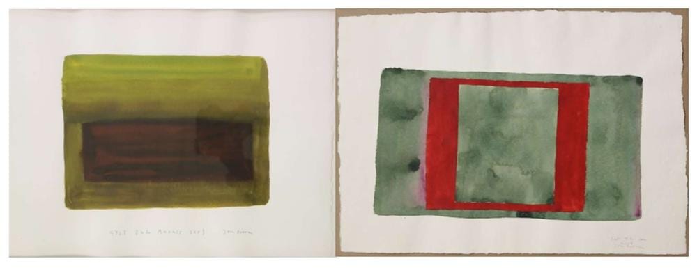 Jon Groom comparable auction result: jon groom 1953 paar aquarelle sign u dat ca 30x23 cm u ca 42x23 cm