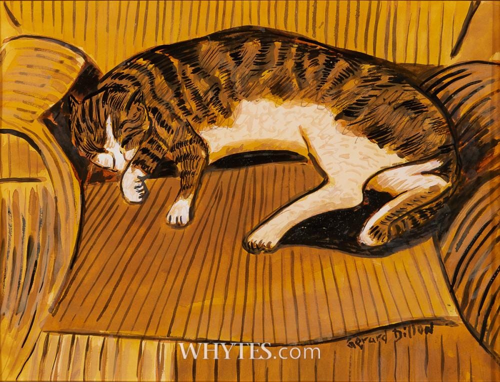 Gerard Dillon comparable auction result: gerard dillon 1916 1971 sleeping cat