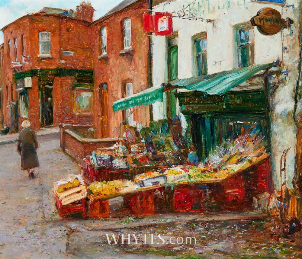 Paul Kelly comparable auction result: paul kelly b 1968 a small vegetable shop main street chapelizod dublin 2001