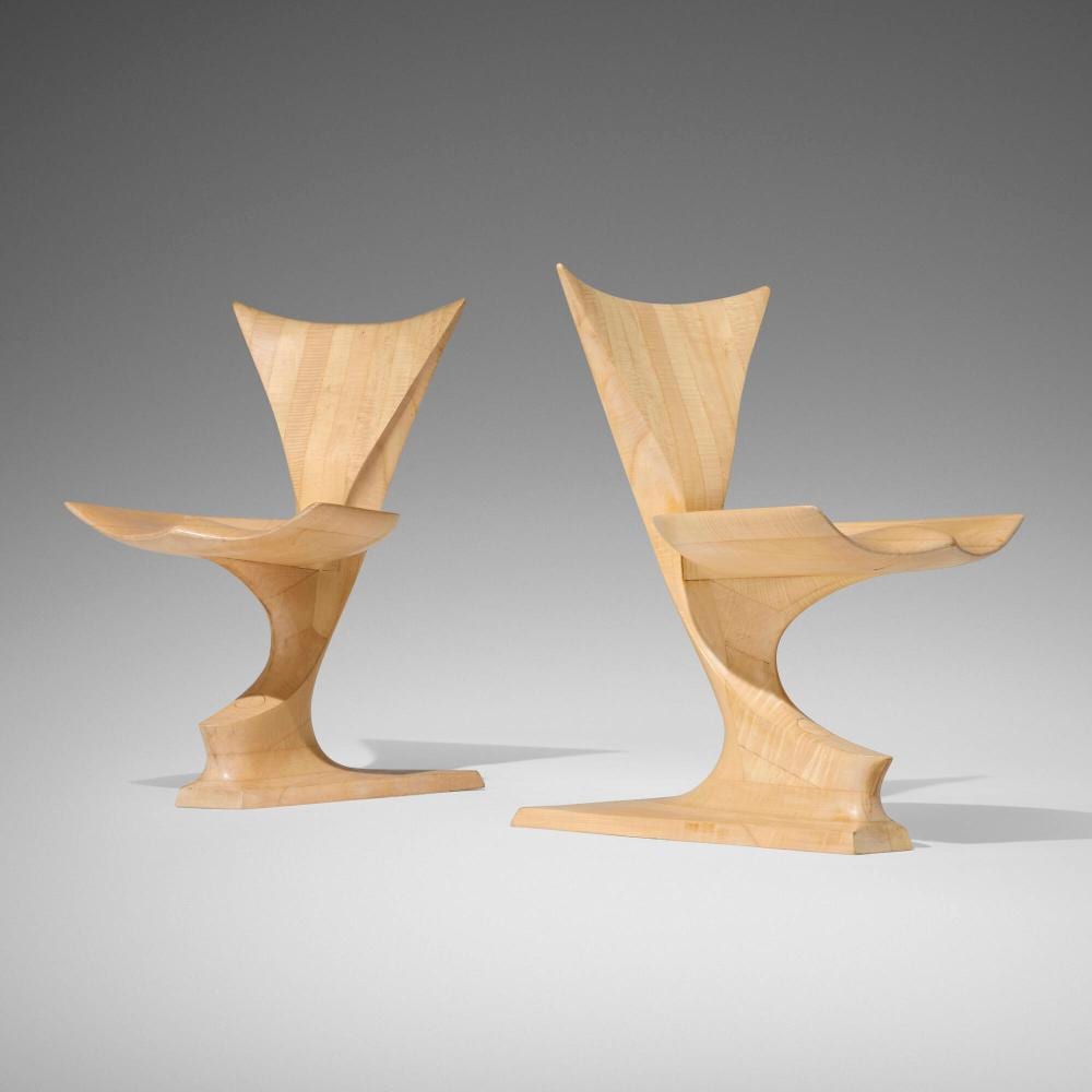 Michael Coffey comparable auction result: michael coffey viking chairs pair