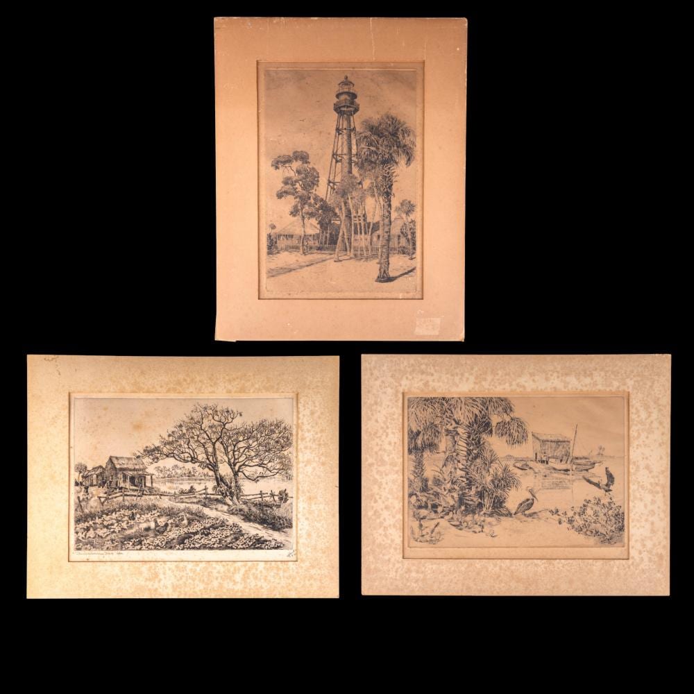 Walter Ronald Locke comparable auction result: walter ronald locke am 1883 1949 etchings 3