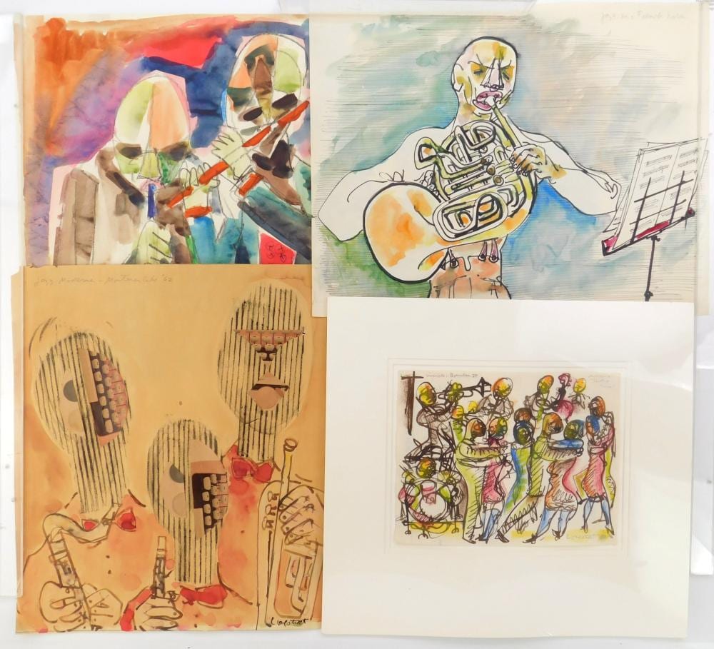 Stephen Longstreet comparable auction result: stephen longstreet american 1907 2002 4 watercolors