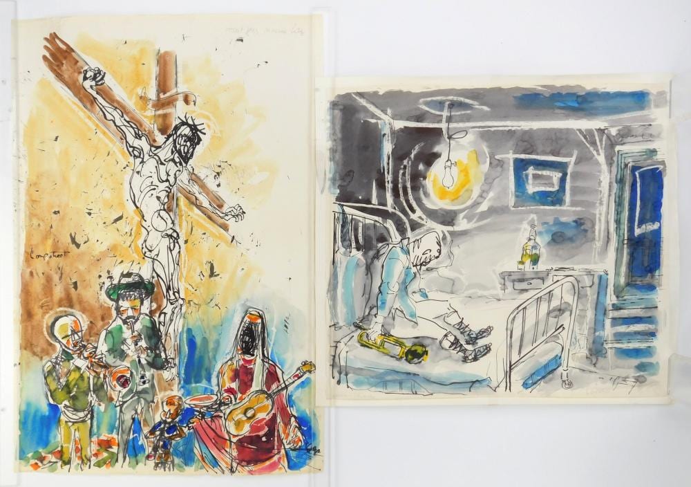 Stephen Longstreet comparable auction result: stephen longstreet american 1907 2002 2 watercolors