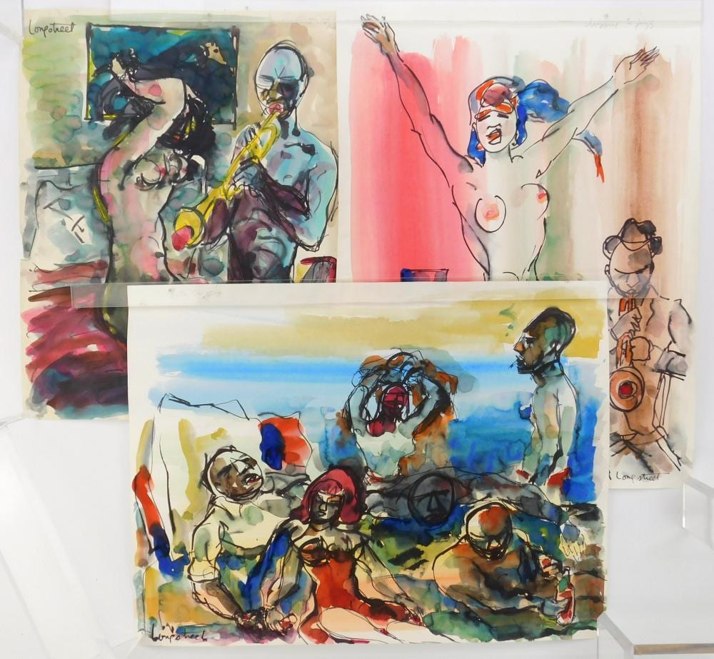 Stephen Longstreet comparable auction result: stephen longstreet american 1907 2002 3 watercolors