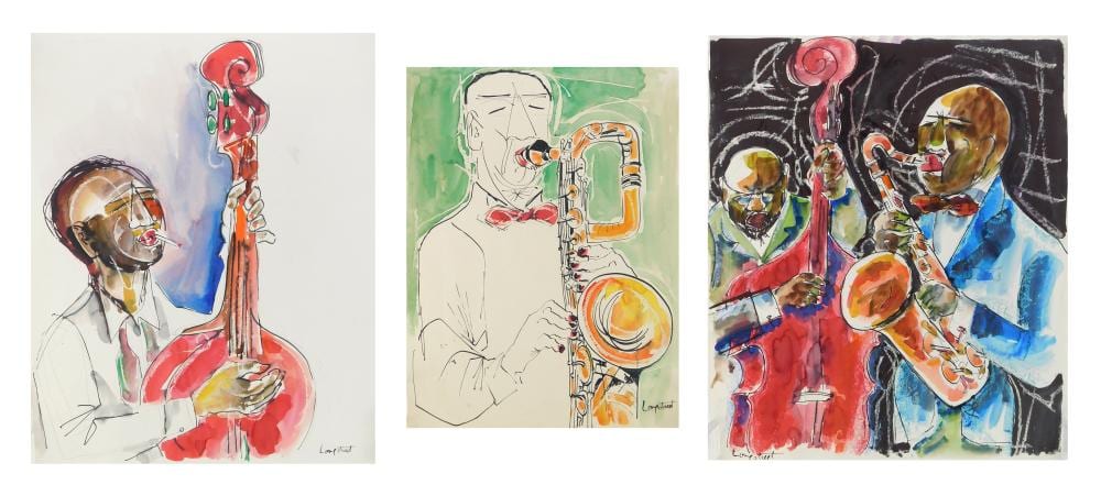 Stephen Longstreet comparable auction result: stephen longstreet american 1907 2002 3 watercolors