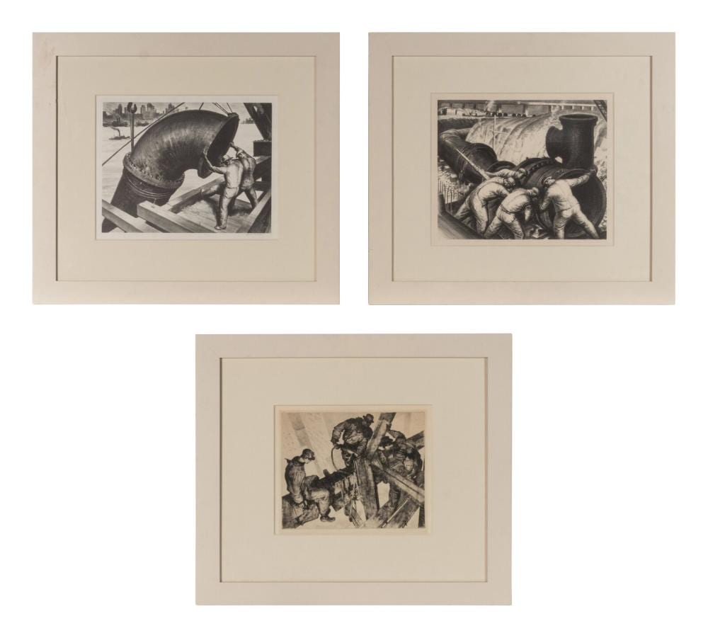 James E. Allen comparable auction result: james e allen american 1894 1964 the builders big bend and pipe and brawn three works 1932 38