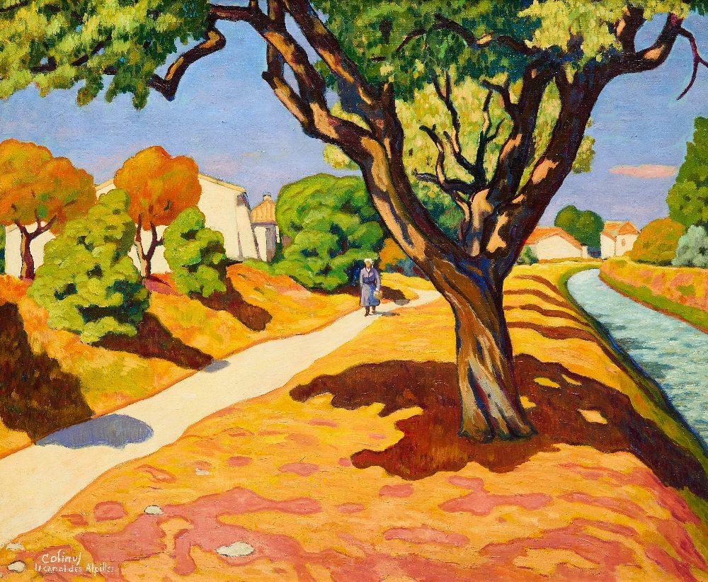 Emile Colinus comparable auction result: emile colinus le canal des alpilles 1960