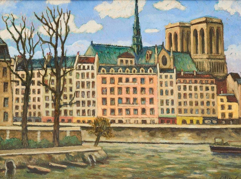 Emile Colinus comparable auction result: emile colinus les quais notre dame