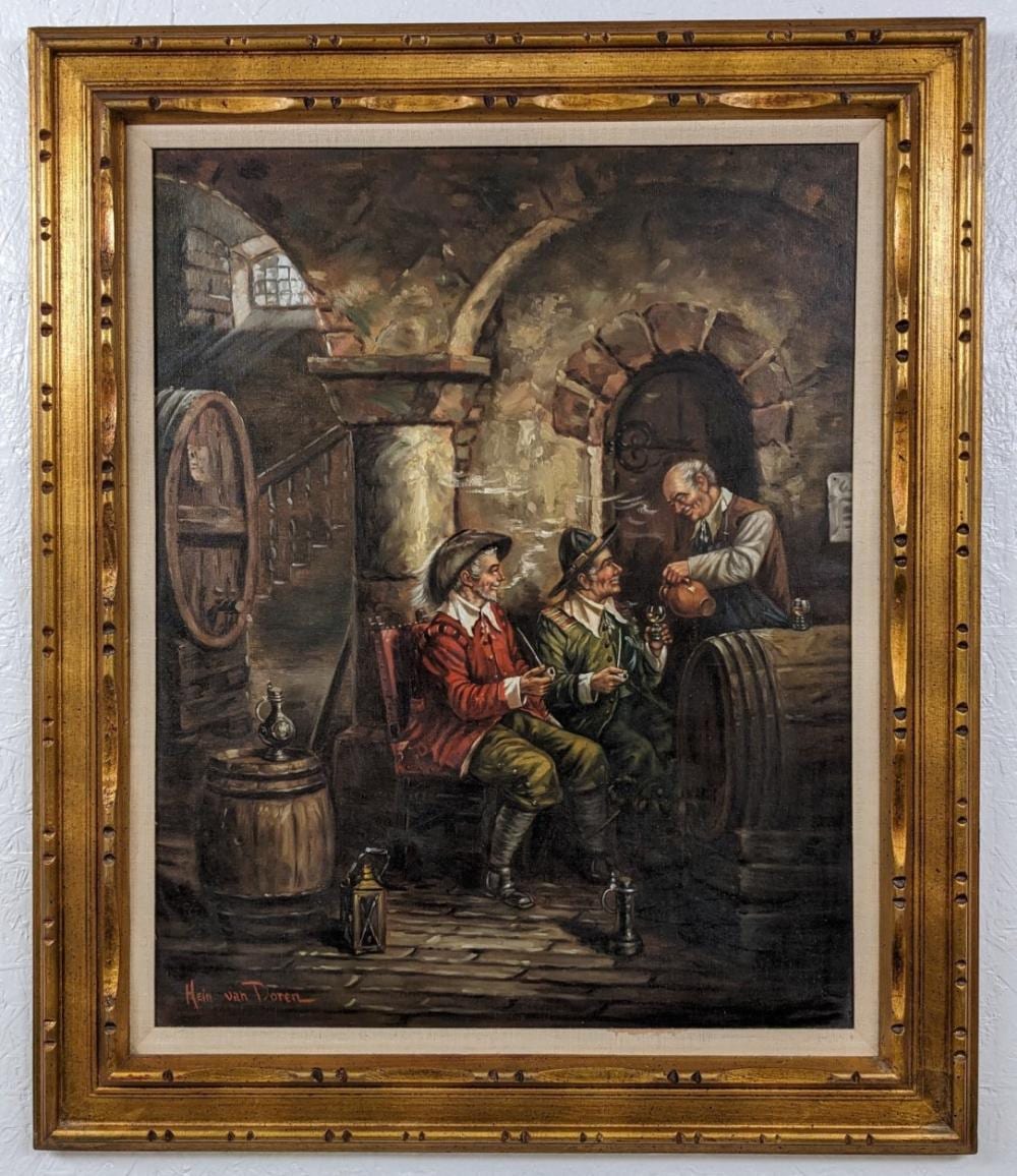 Hein Van Doren comparable auction result: hein van doren tavern scene oil painting on canvas
