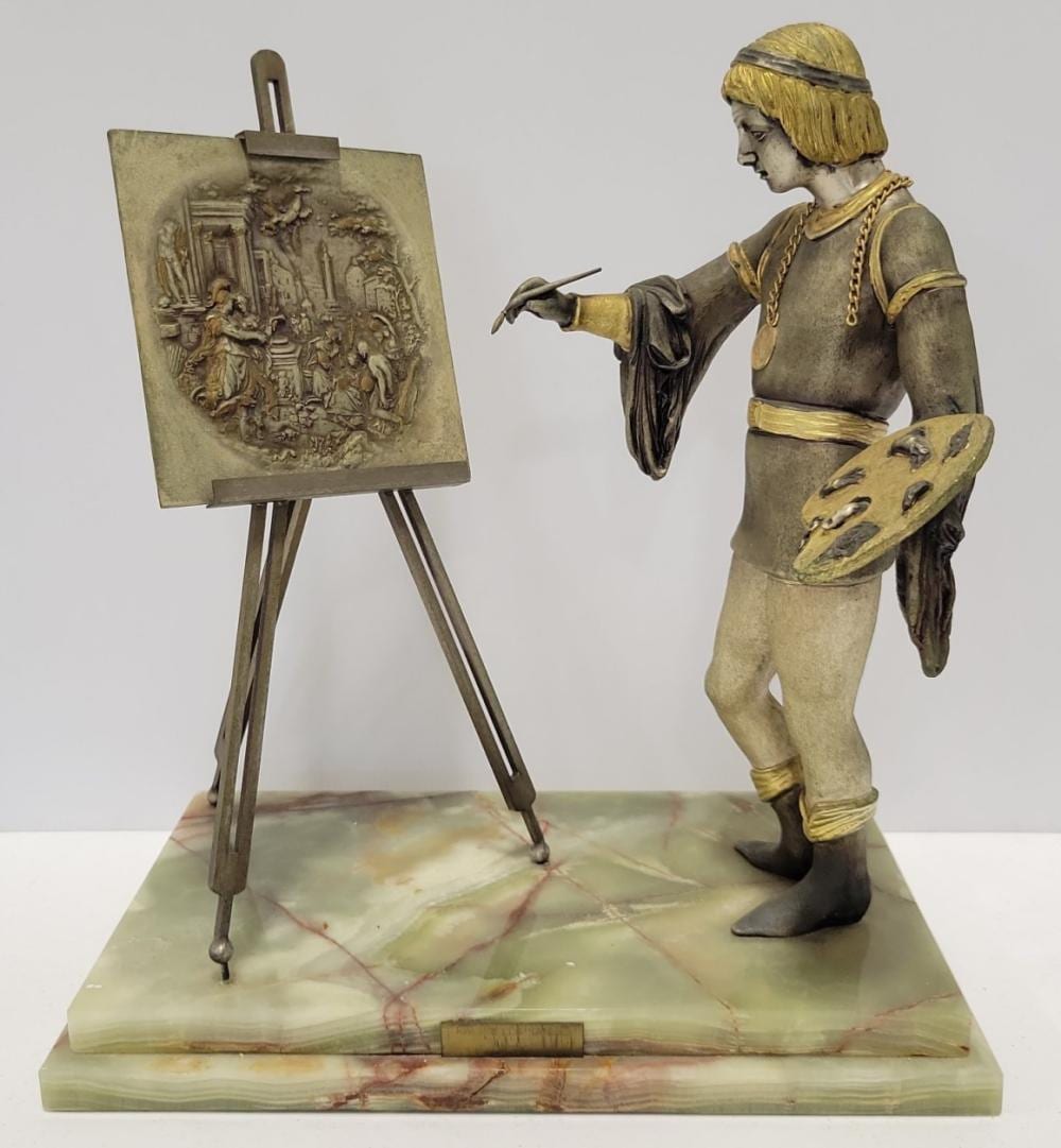 Giuseppe Vasari comparable auction result: giuseppe vasari young painter at easle silver bronze sculpture