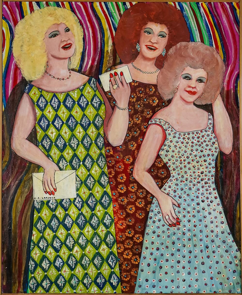 gloria laposka am 1922 2015 girl s night out · Merrill's Auctioneers & Appraisers · 2025-09-19 Gloria Laposka comparable auction result: gloria laposka am 1922 2015 girl s night out