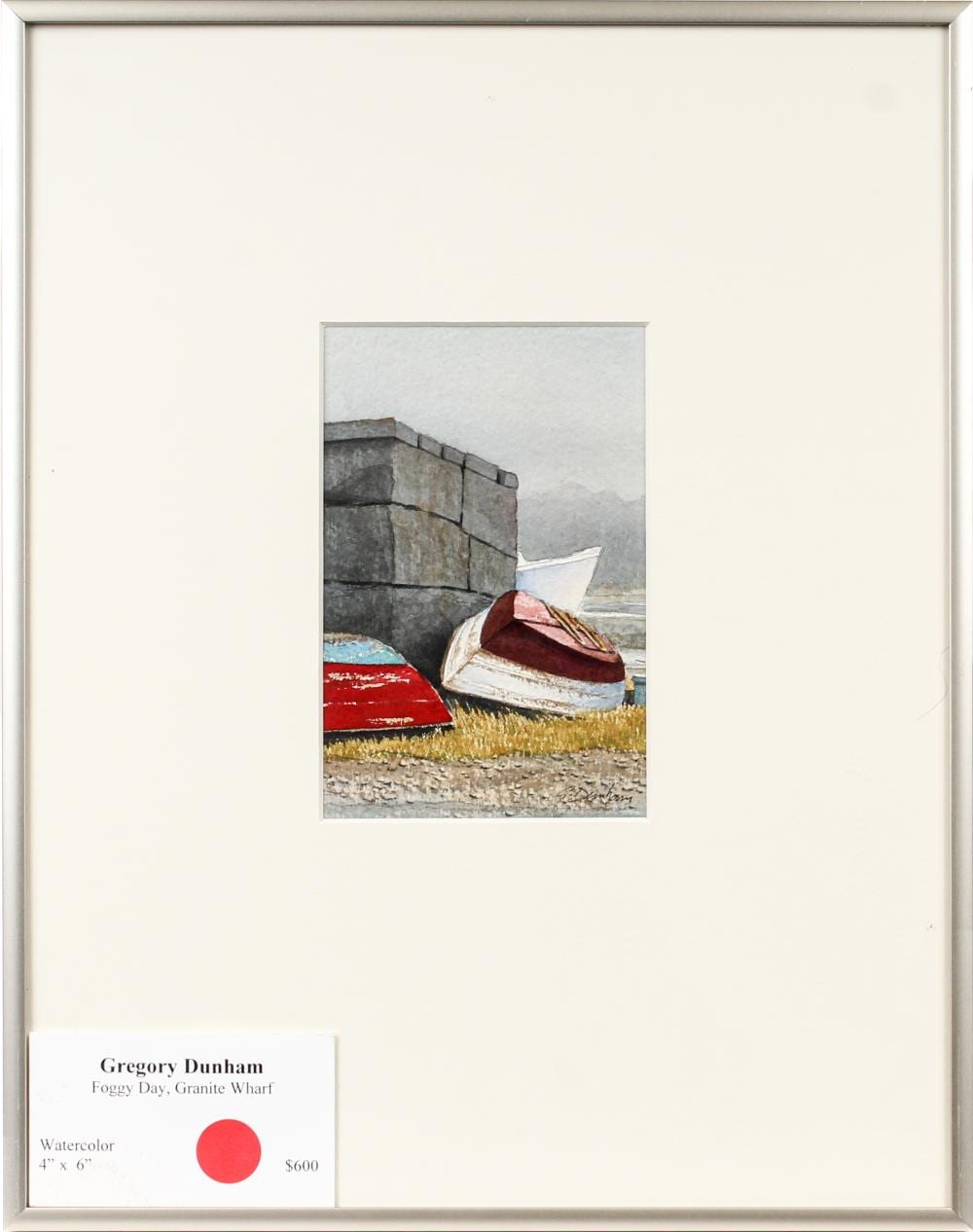 Gregory Dunham comparable auction result: gregory dunham american b 1946 foggy day granite wharf watercolor painting