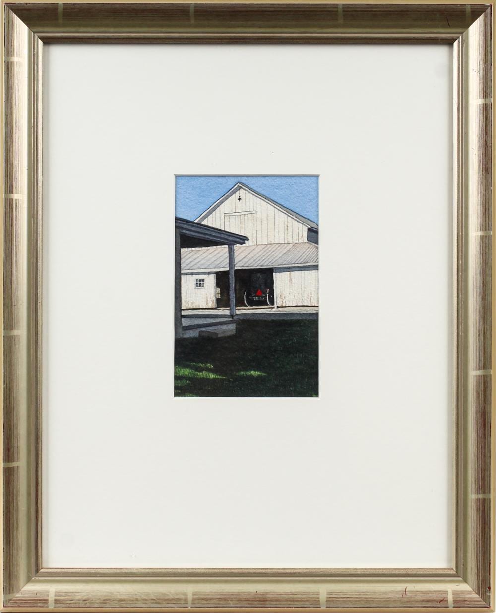 Gregory Dunham comparable auction result: gregory dunham american b 1946 buggy barn bucks county watercolor painting