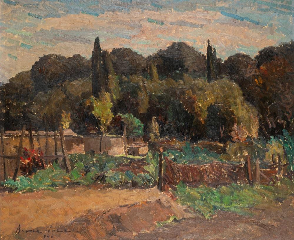 Beppe Guzzi comparable auction result: beppe guzzi genova 1902 roma 1982 vegetable garden 1946