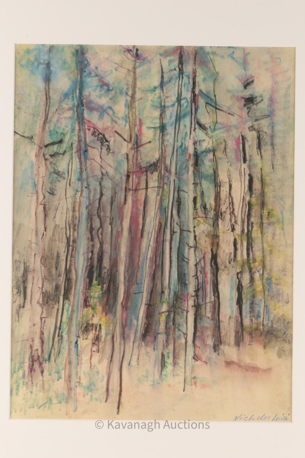 Nicholas Luisi comparable auction result: nicholas luisi 1894 1977 watercolour forest scene