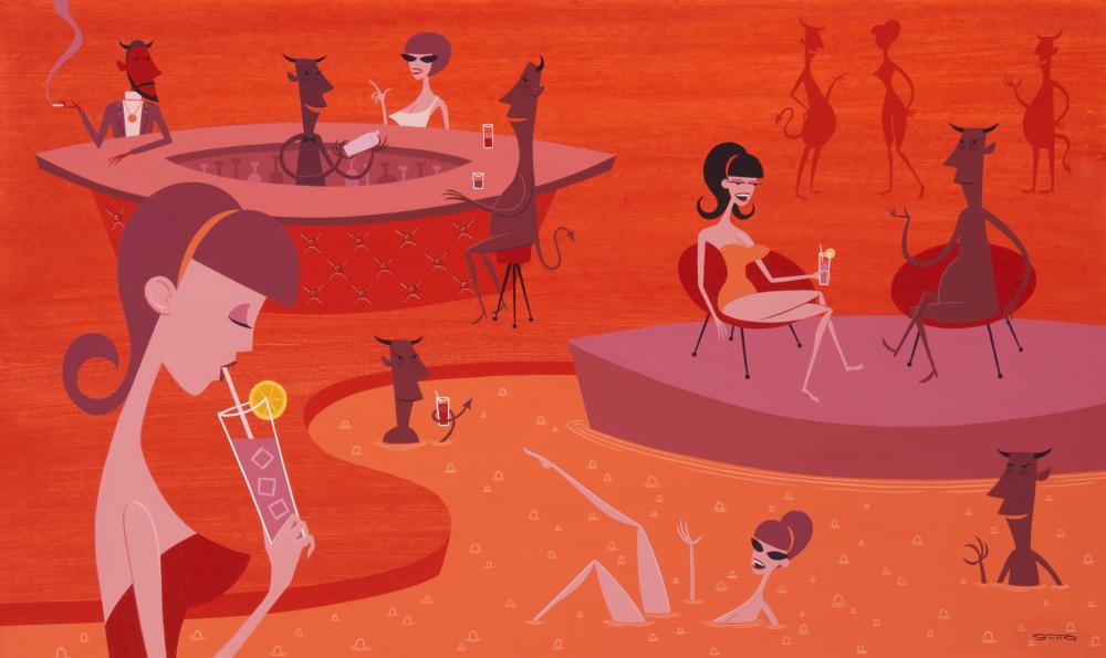 Josh Agle comparable auction result: josh agle aka shag b 1962 the wages of sin