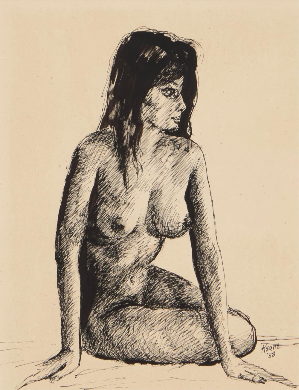 Margaret Keane comparable auction result: margaret keane 1927 2022 nude figure study 1958