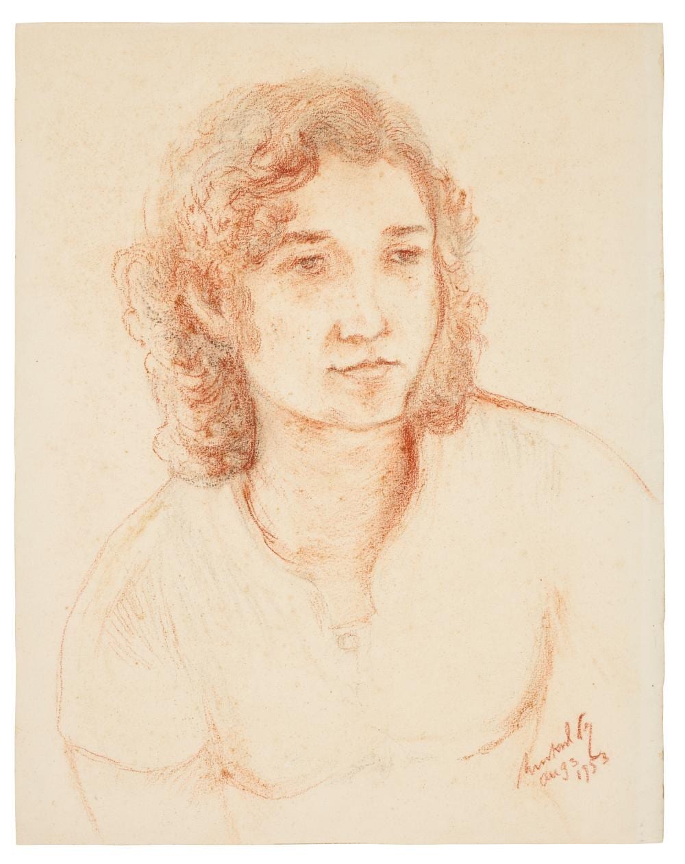 Mukul Dey comparable auction result: mukul dey 1895 1989 portrait of a woman pastel on paper18 3 8 x 14 3 8