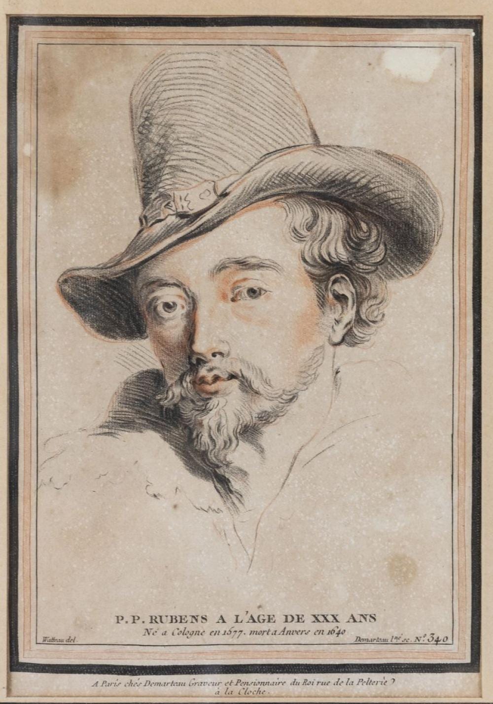Gilles Demarteau comparable auction result: gilles demarteau 1722 1776 p p rubens a l age de xxx ans