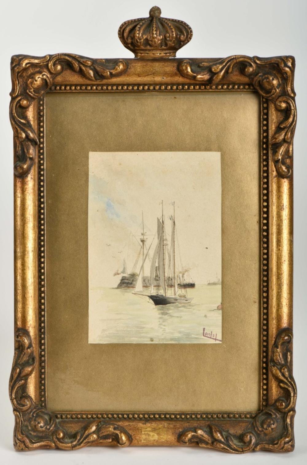 Rei D. Carlos comparable auction result: a warship and a sailing ship